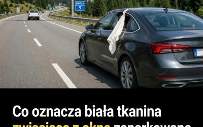 Biała szmatka w oknie samochodu… Mało znany sygnał drogowy! Co tak naprawdę oznacza