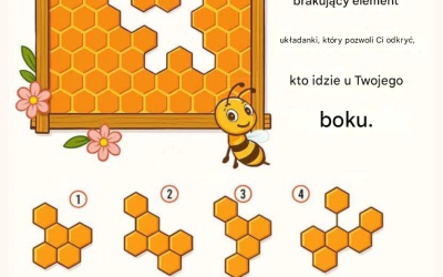 Znajdź brakujący element plastra miodu, aby dowiedzieć się, kto idzie obok ciebie
